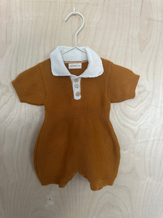 Rust Knit Baby Romper 0-3 months