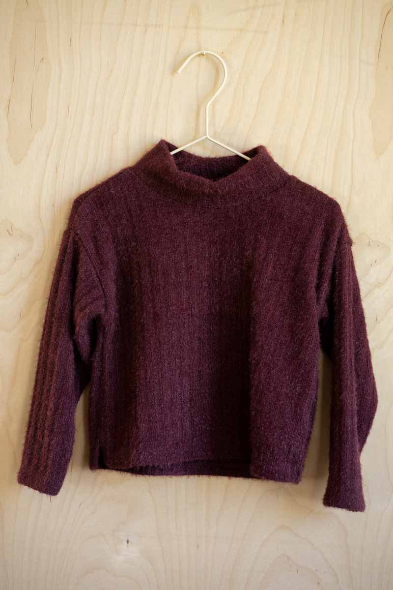 Burgundy Fuzzy Sweater: 3T