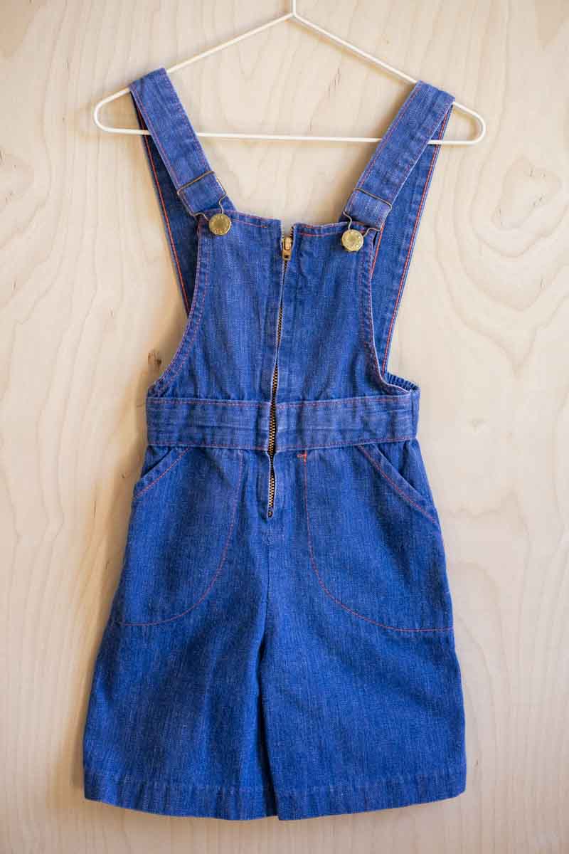 Blue Denim Vintage Short Overalls: 4T