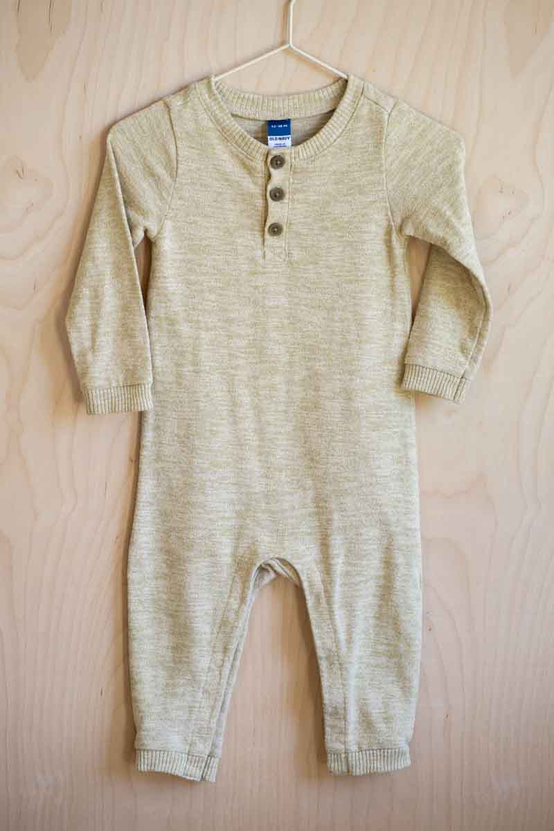 Green Marled Knit Romper: 12-18mos