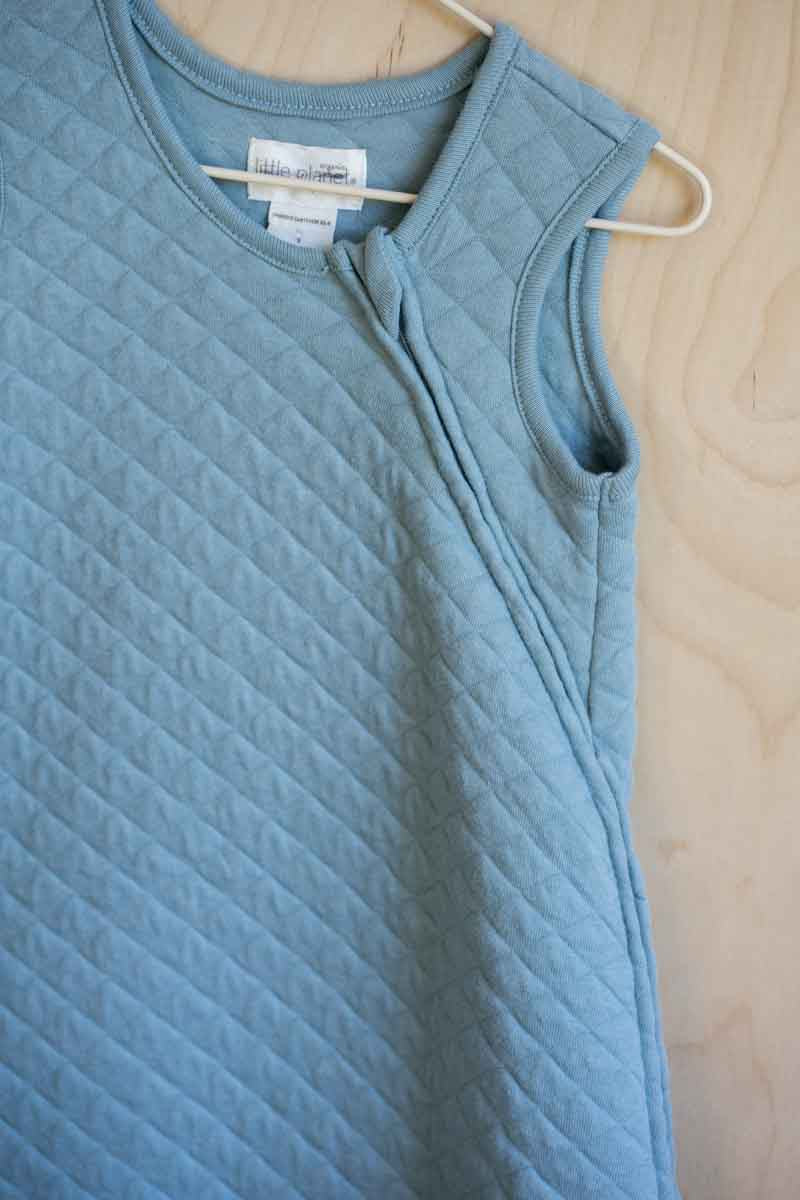 Blue Quilted Organic Sleep Sack: 0-6mos