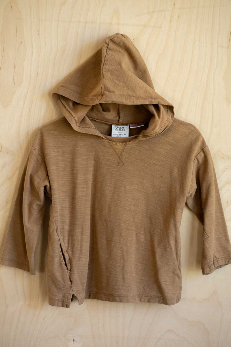 Camel Brown Hoodie Shirt: 12-18mos