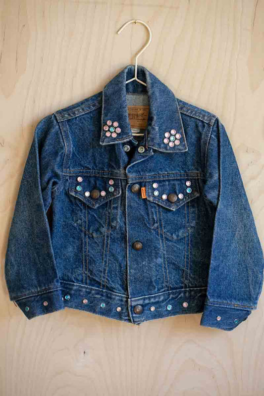 Vintage Bedazzled Jean Jacket: 4T