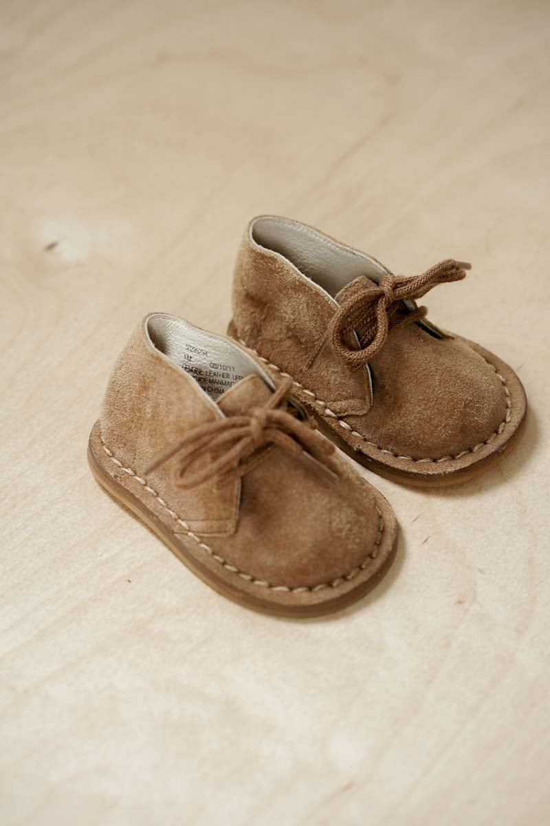 Leather Suede Crib Shoes: 1M