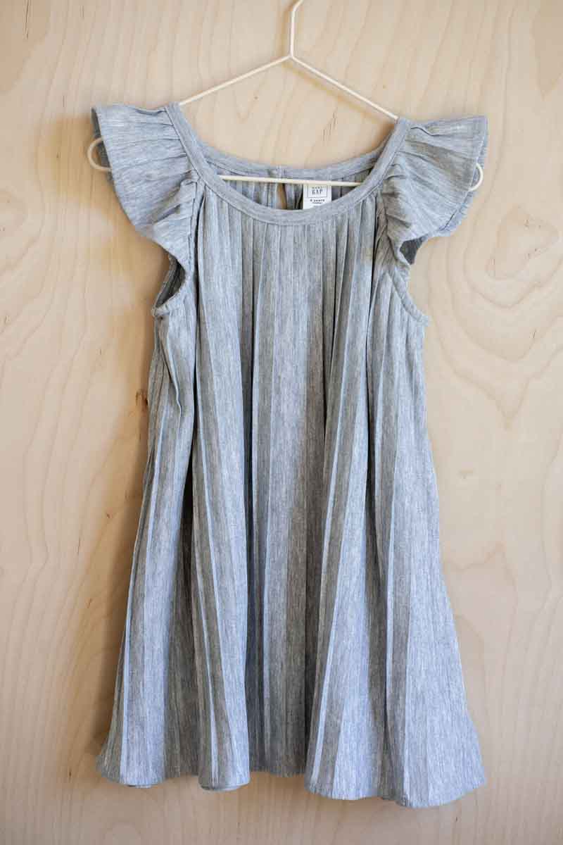 Grey Shimmer Pleated Dress: 3T