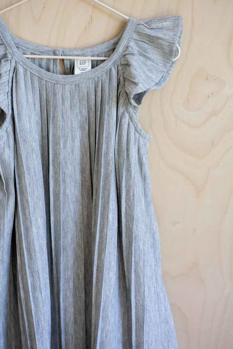 Grey Shimmer Pleated Dress: 3T