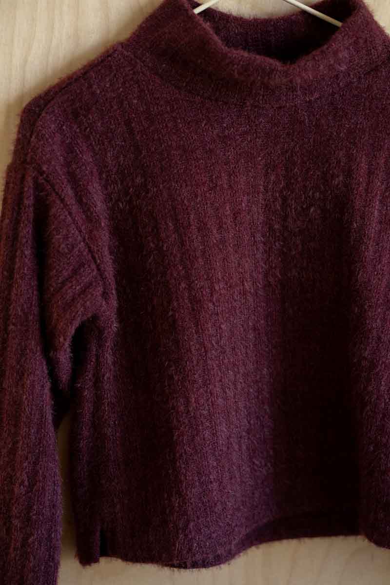 Burgundy Fuzzy Sweater: 3T