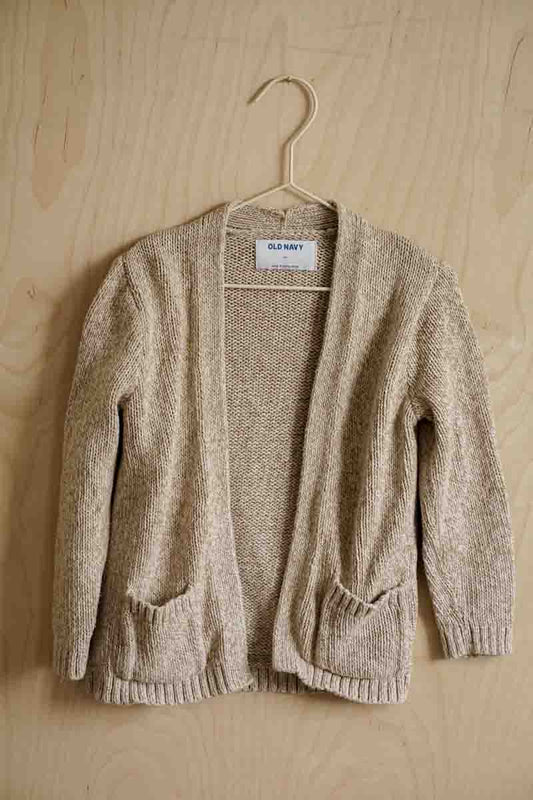 Heather Beige Knit Cardigan: 5T