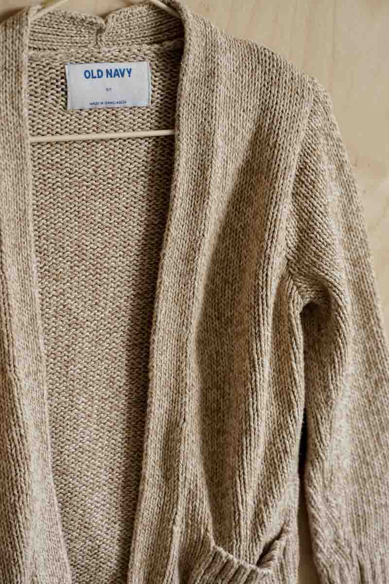 Heather Beige Knit Cardigan: 5T