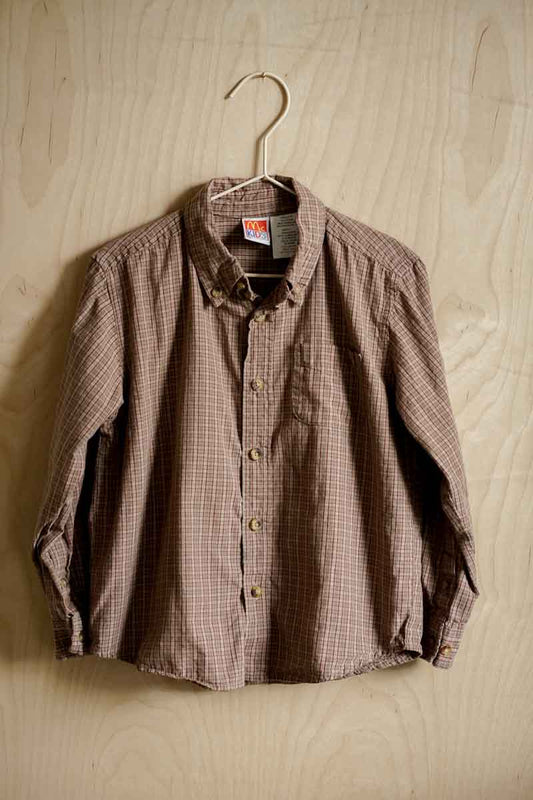 Brown Plaid Vintage Shirt: 5yr