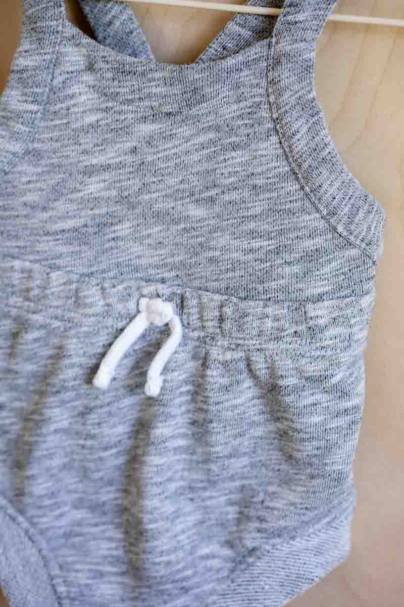 Grey Terry Summer Romper: 3-6mos