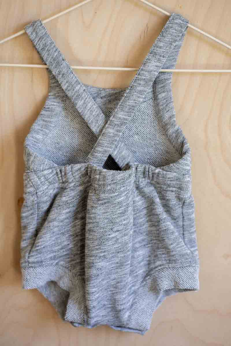 Grey Terry Summer Romper: 3-6mos