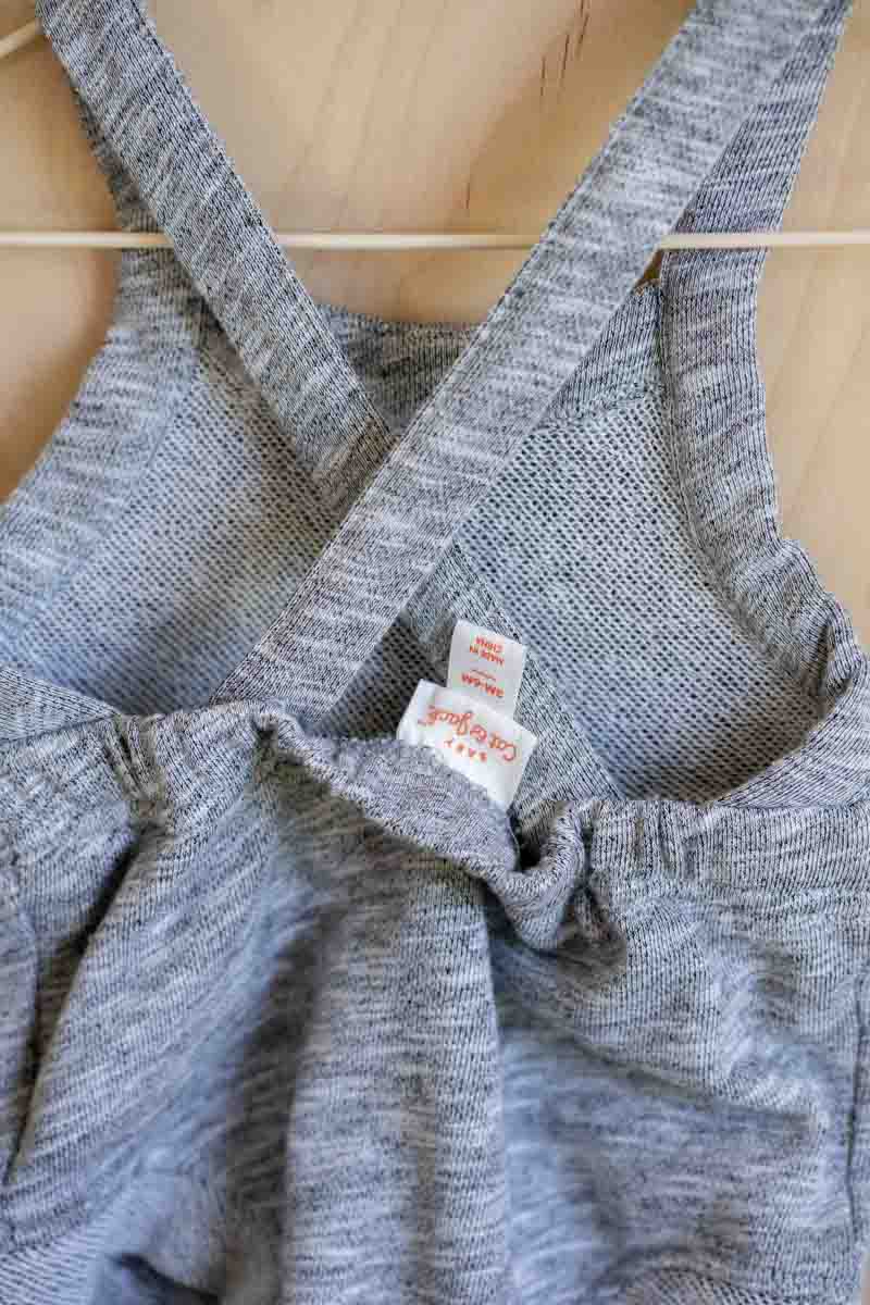 Grey Terry Summer Romper: 3-6mos