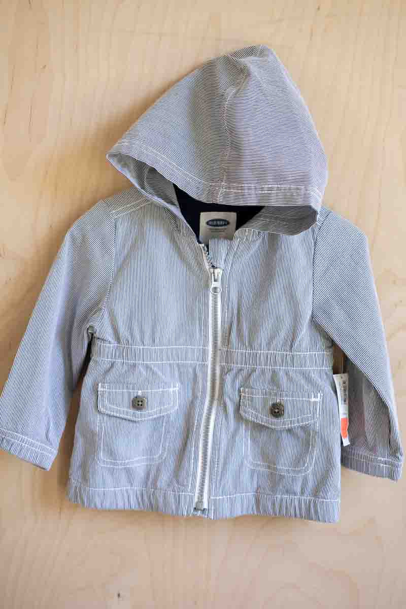 Blue Pinstripe Light Jacket: 12-18mos