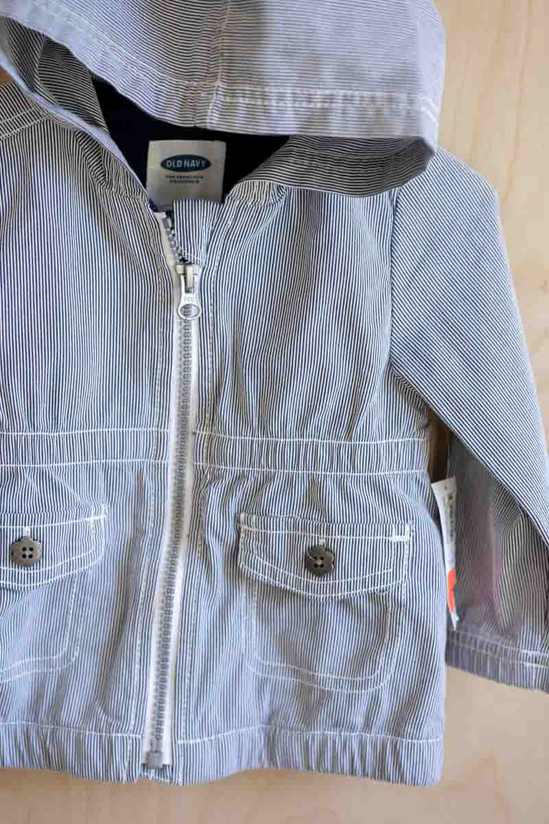 Blue Pinstripe Light Jacket: 12-18mos