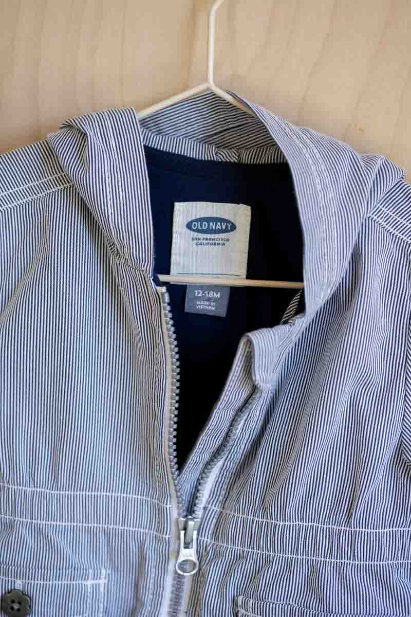 Blue Pinstripe Light Jacket: 12-18mos