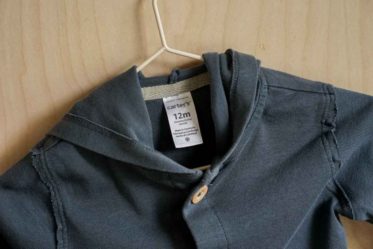 Navy Blue Button Hoodie Shirt: 12mos