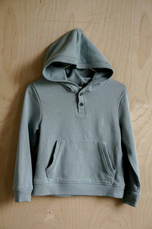 Light Blue Soft Terry Knit Pullover Hoodie: 3T