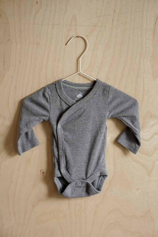 Heather Grey Kimono Bodysuit: newborn