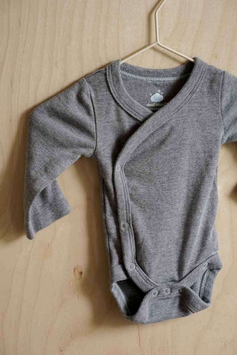 Heather Grey Kimono Bodysuit: newborn