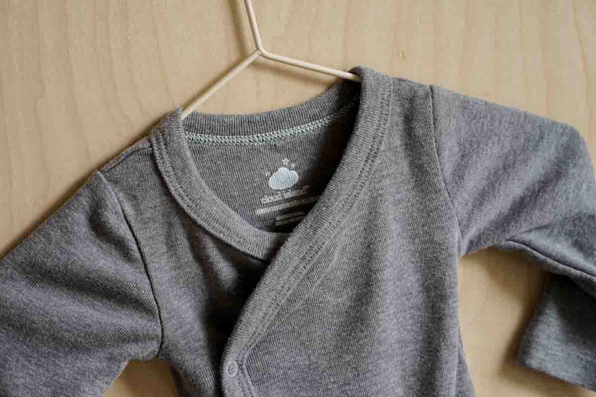 Heather Grey Kimono Bodysuit: newborn