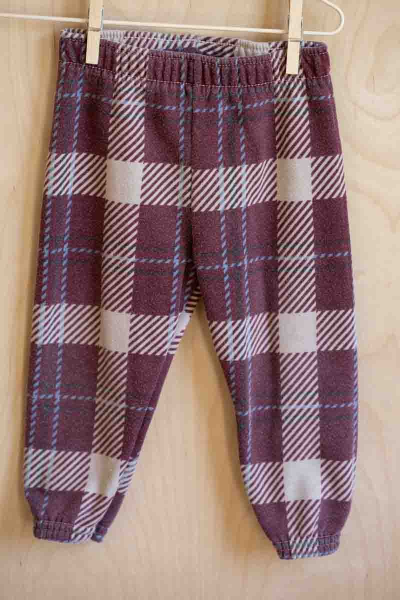 Burgundy Plaid Sweater & Pants Set: 18mos