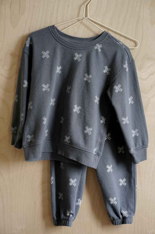 Blue Grey Sweater & Pants Set: 3T