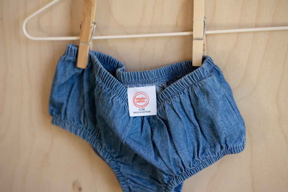 Blue Denim Bloomers: 0-3mos