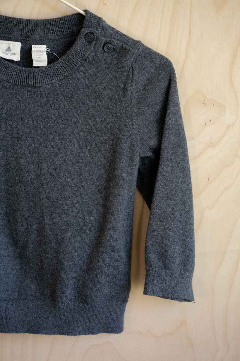 Grey Knit Pullover Sweater: 18-24mos