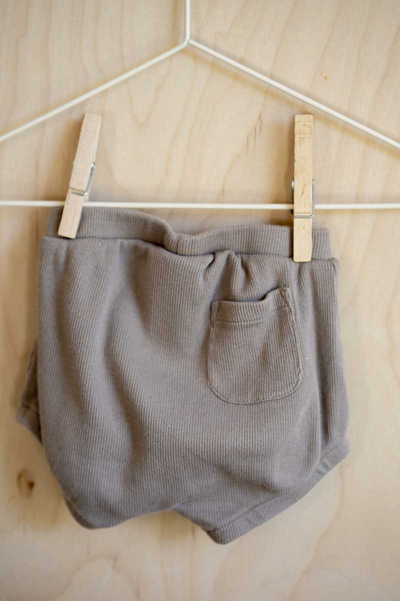 Taupe Organic Ribbed Bloomers: 3mos