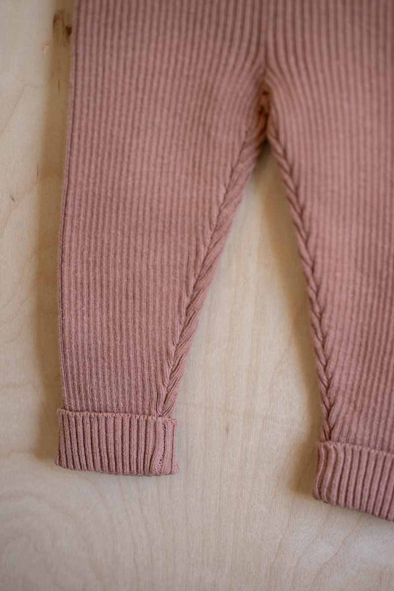 Camel Ribbed Knit Pants: 12mos