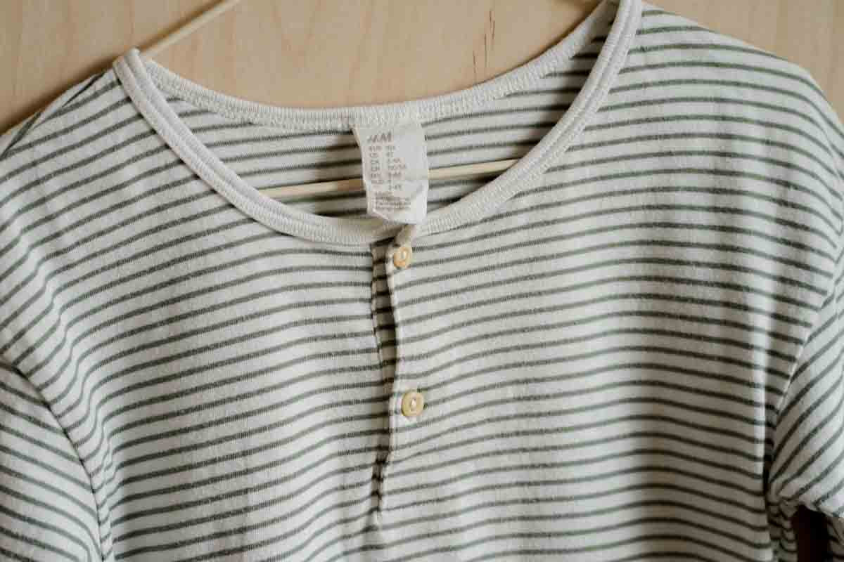 Green Striped Henley Shirt: 4T