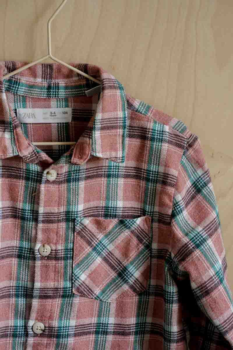 Pink Plaid Flannel Adventure Shirt: 3-4T