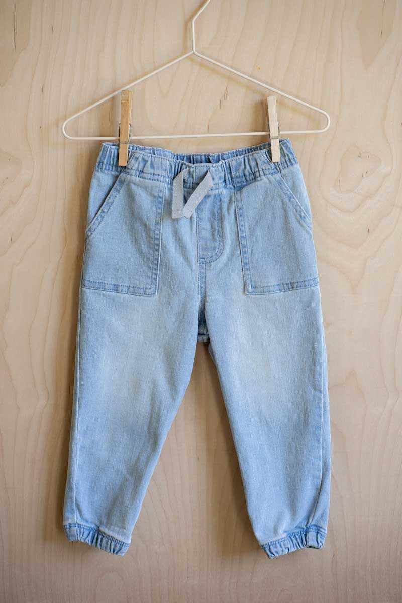 Light Blue Denim Jogger Jeans: 24mos