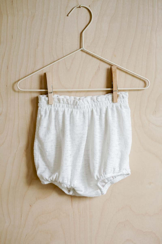 White Pointelle Bloomers: 24mos