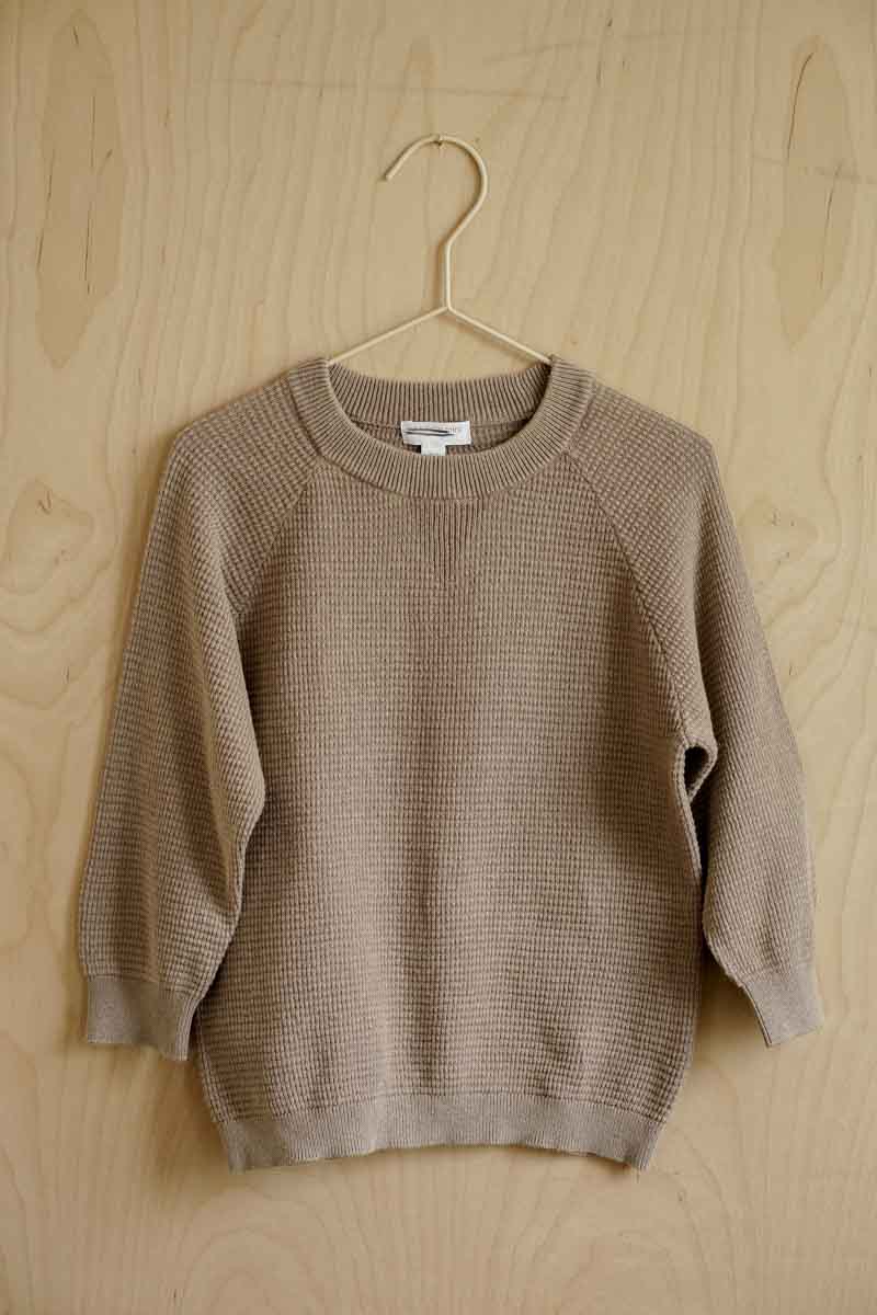 Tan Waffle Knit Pullover Sweatshirt: 3T