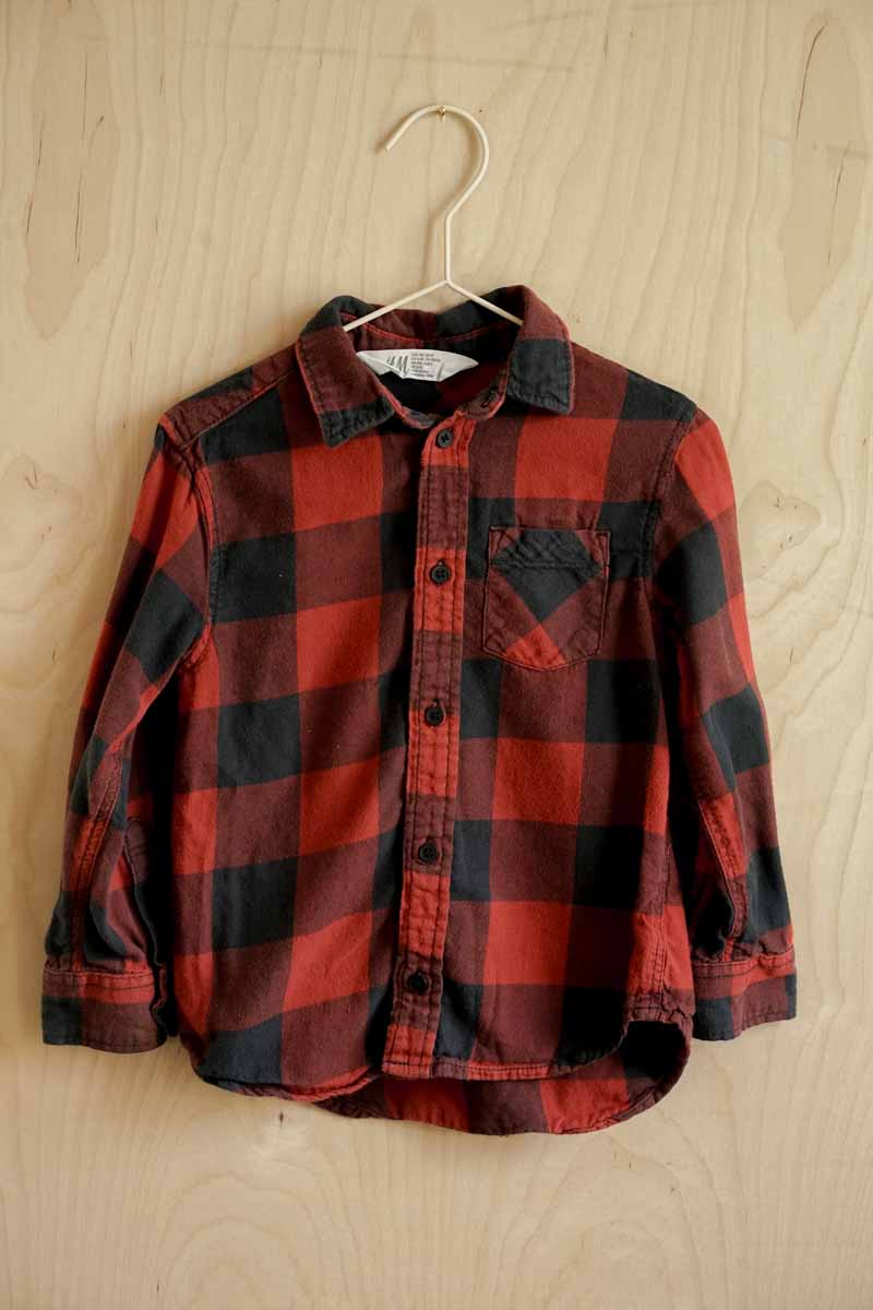 Red & Blue Plaid Flannel Shirt: 4T