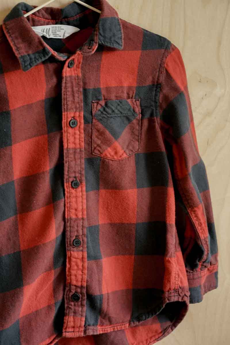 Red & Blue Plaid Flannel Shirt: 4T