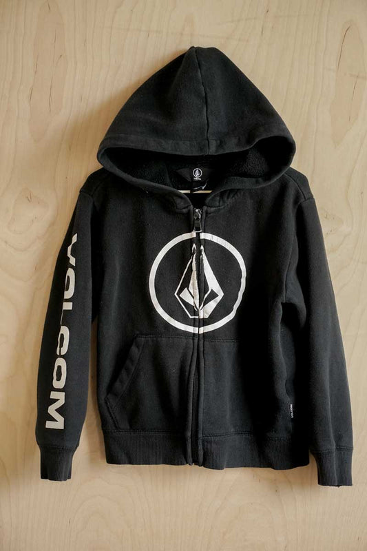 Black Zip-Up Graphic Hoodie: 4T