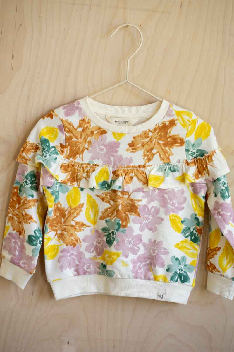 Colorful Organic Floral Sweatshirt: 12mos