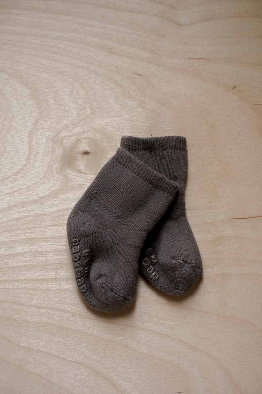 Brown Fleece Socks: 0-6mos