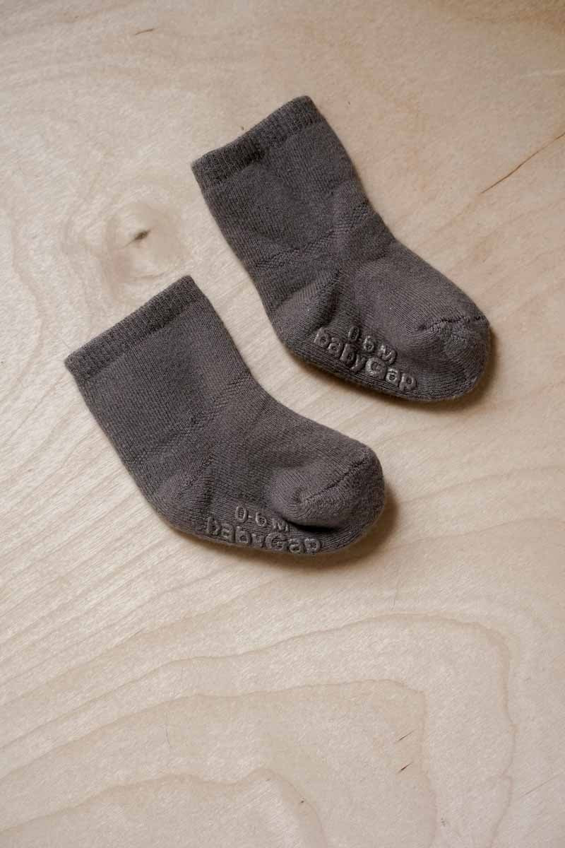 Brown Fleece Socks: 0-6mos