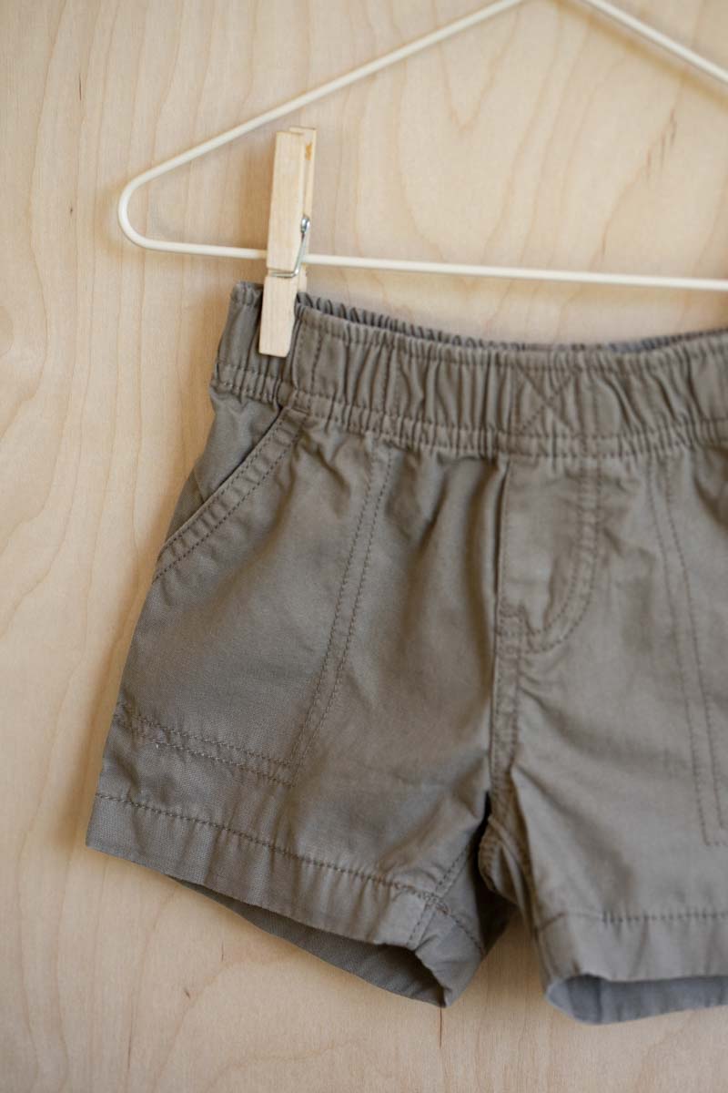 Khaki Cotton Shorts: 6mos