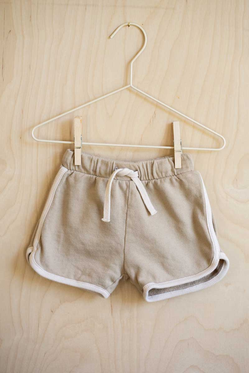 Beige Soft Athletic Shorts: 12mos