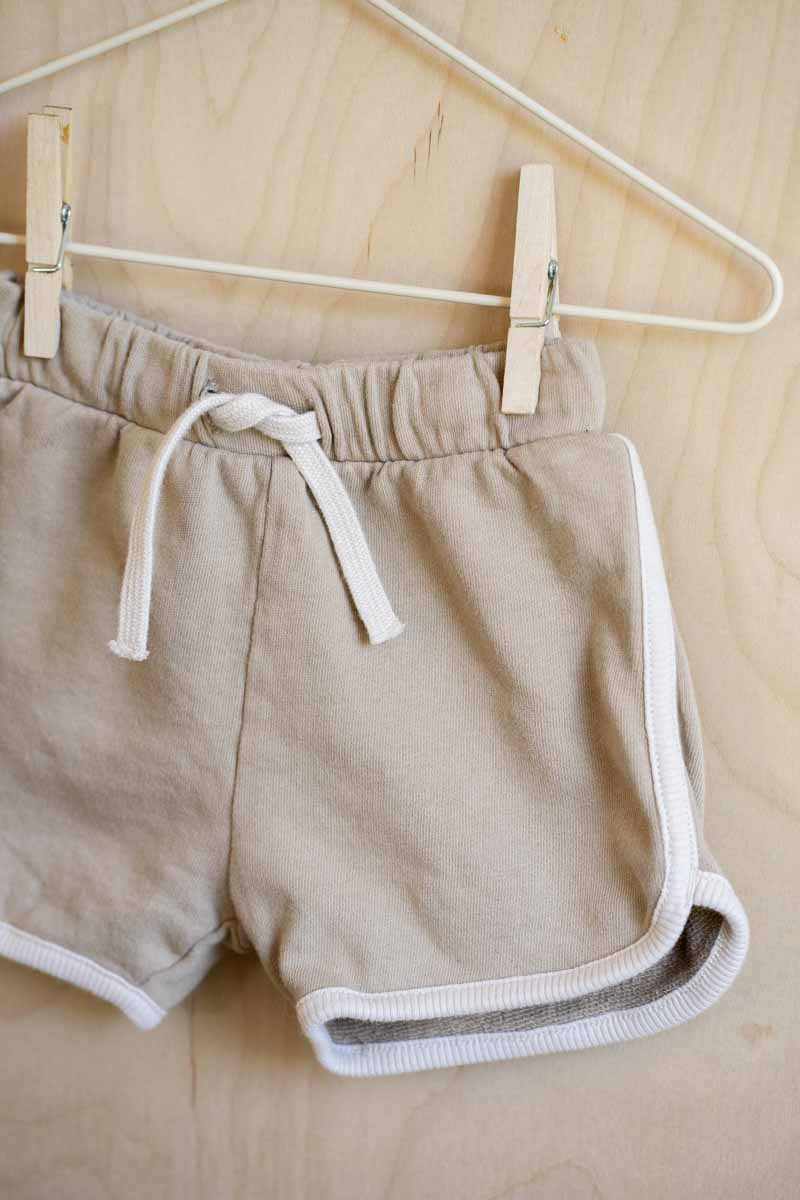 Beige Soft Athletic Shorts: 12mos