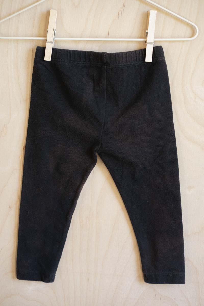 Black Bleach Distressed Leggings: 6-9mos