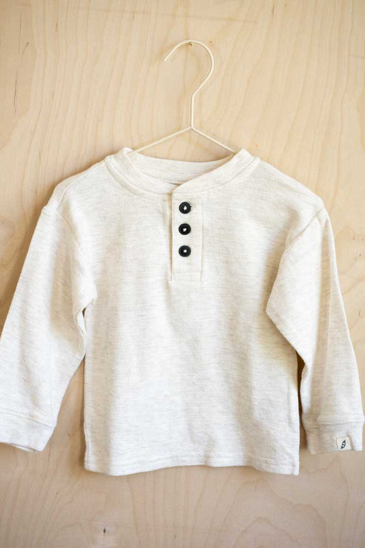 Cream Organic Henley Shirt: 18mos