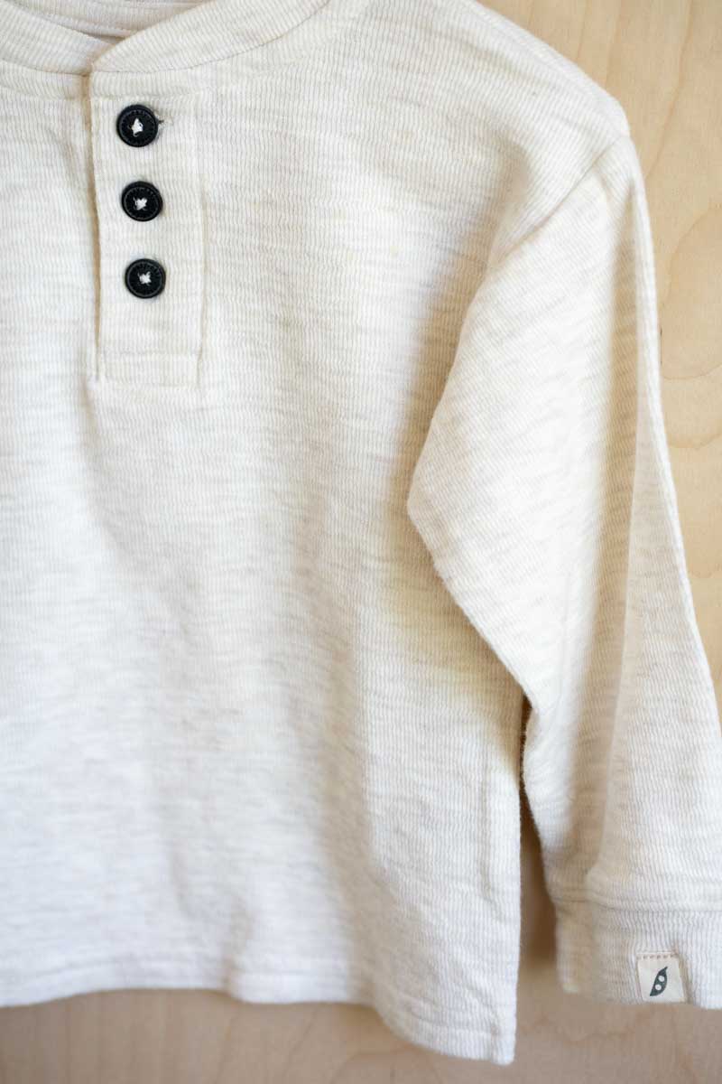 Cream Organic Henley Shirt: 18mos