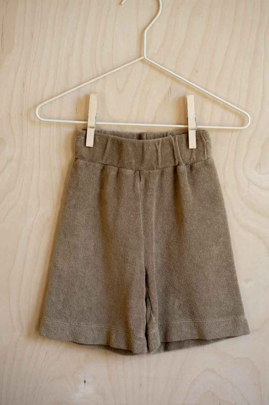 Walnut Terry Wide Leg Pants: 3-6mos