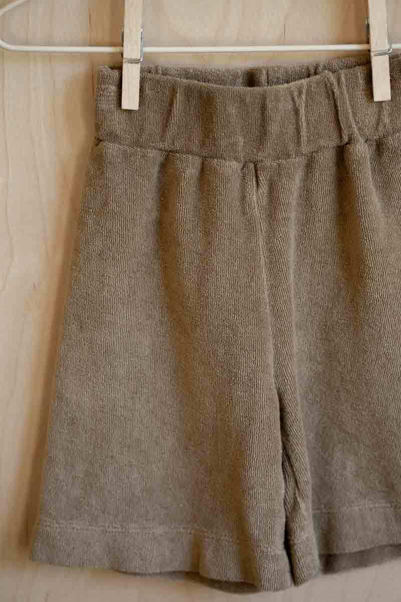 Walnut Terry Wide Leg Pants: 3-6mos